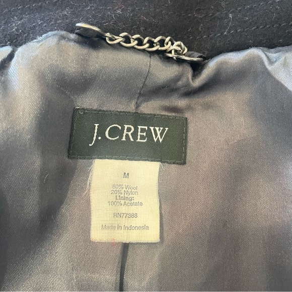 J Crew Womens M Black Wool Double Breasted Pea Coat Jacket Classic Thinsulate - Picture 10 of 10